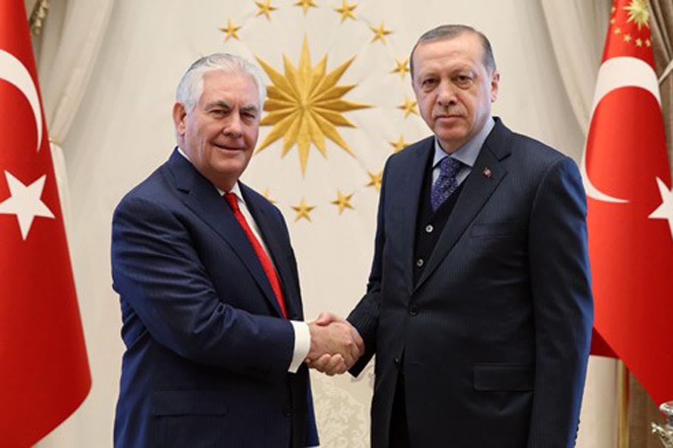 Cumhurbaşkanı Erdoğan Tillerson'u kabul etti
